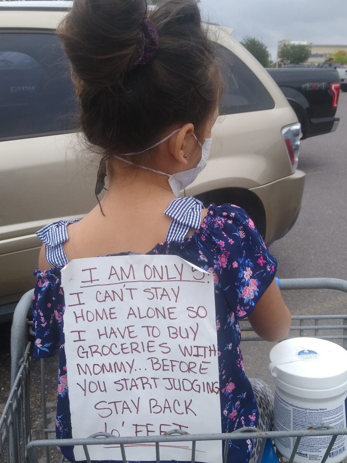 Mom Puts Sign On Daughters Back So Others Will Stop Shaming Her At The